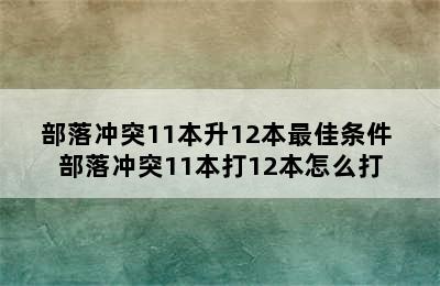 部落冲突11本升12本最佳条件 部落冲突11本打12本怎么打